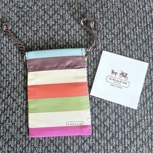 Coach Rainbow Striped Jewelry Dusty with card insert